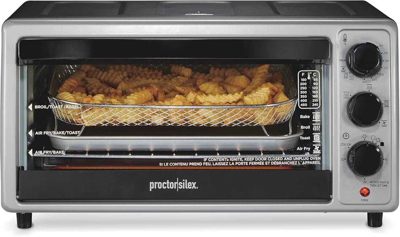 Proctor Silex Simply-Crisp Air Fryer Toaster Oven Combo with 4 Functio