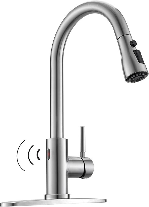 WEWE Touchless Kitchen Faucet with Pull Down Sprayer, Single Handle, S