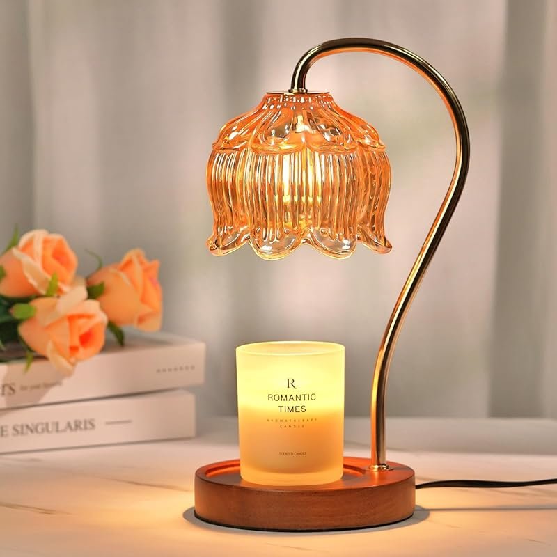 Funistree Flower Candle Warmer Lamp with Timer – Dimmable Lotus Wax Wa