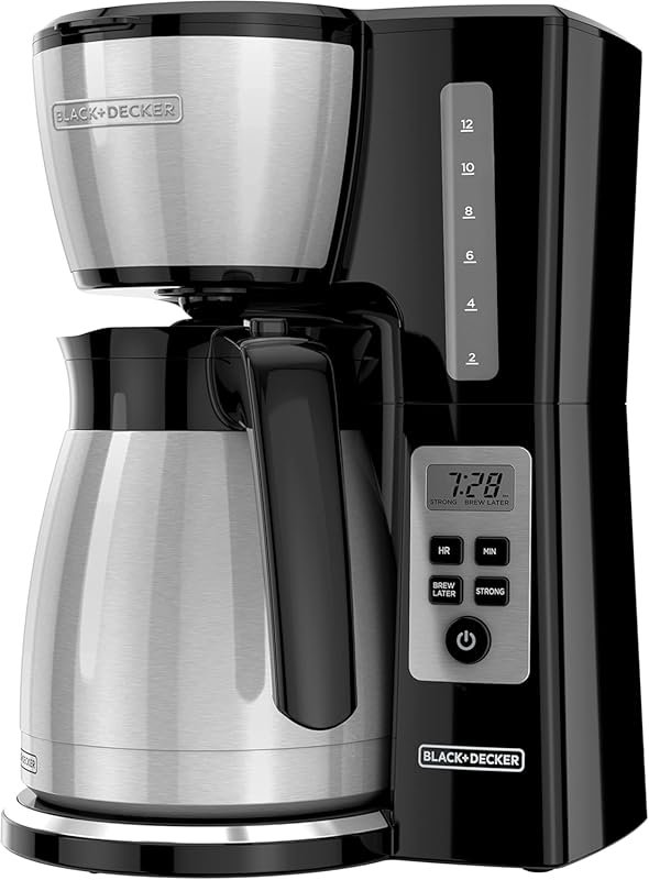 BLACK+DECKER 12-Cup Thermal Programmable Coffee Maker with VORTEX Tech