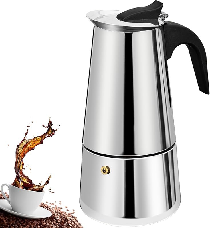 2 Cup Stainless Steel Moka Pot Espresso Maker, Stovetop Percolator, It