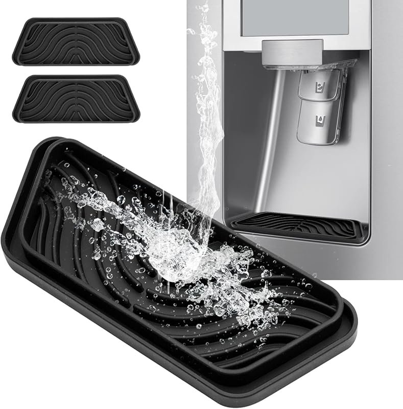 Refrigerator Drip Catcher Tray for Samsung/GE, Non-slip Silicone Colle