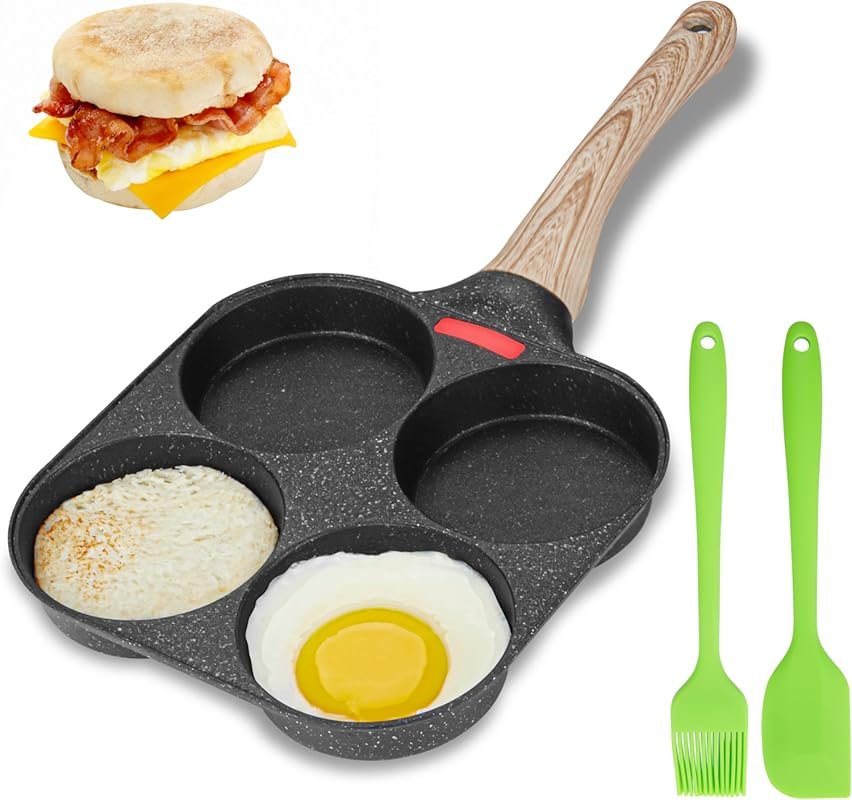 MyLifeUNIT 4-Cup Nonstick Egg Frying Pan for Pancakes & Breakfast
