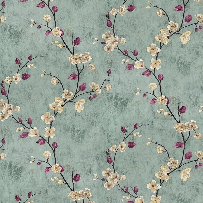 Sage Green Floral Tree Peel & Stick Wallpaper – Modern Removable Vinyl for Countertops & Accent Walls