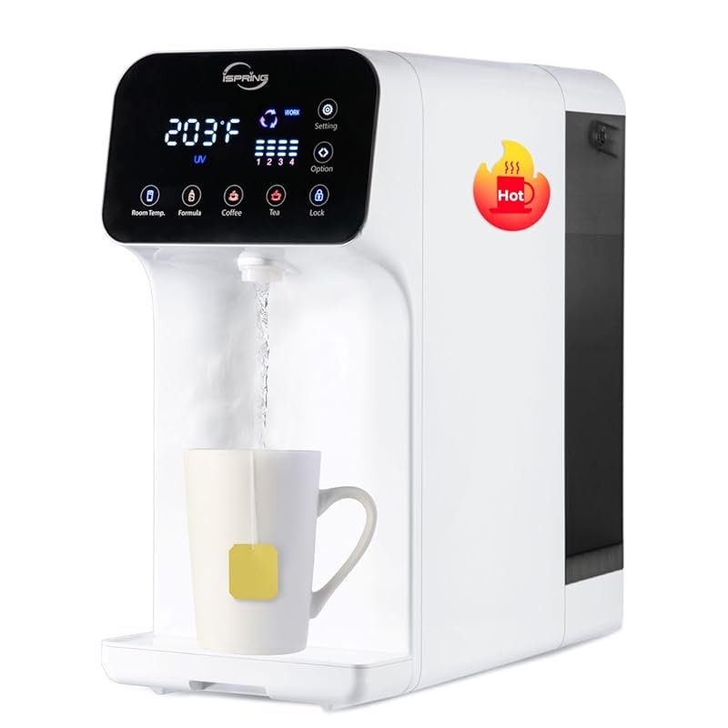 iSpring RCD100 5-Stage Countertop Reverse Osmosis System with Instant Hot RO Water Dispenser