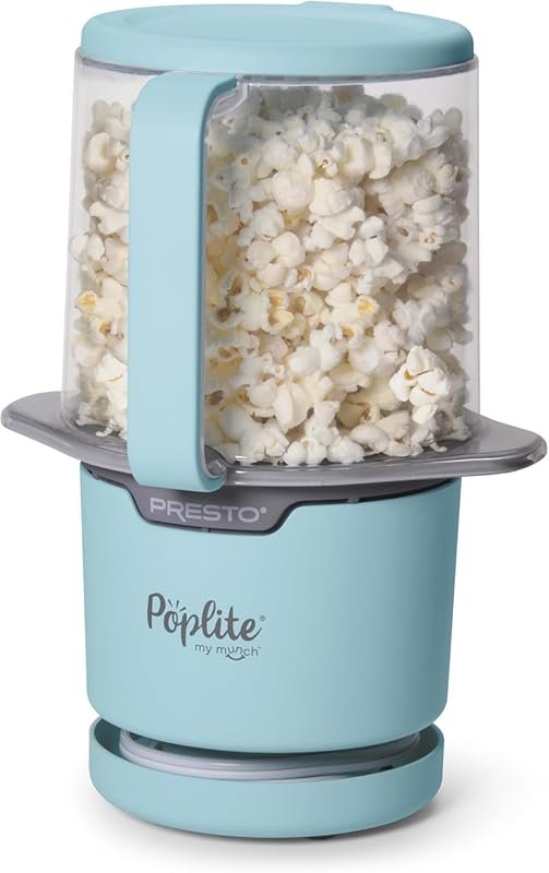 Presto PopLite My Munch Personal Hot Air Popcorn Popper, 8 Cups with S