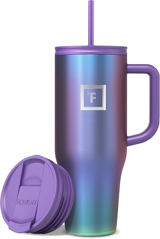 IRON Β°FLASK Co-Pilot 40 oz Insulated Mug with Straw & Flip Cap