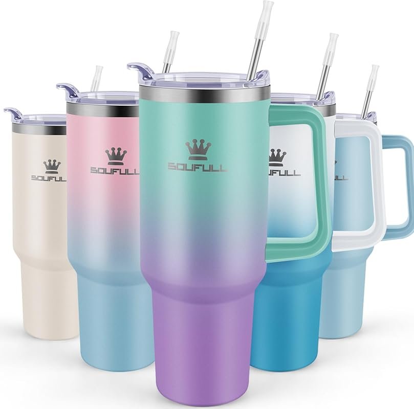 40 oz Tumbler with Handle & Straw