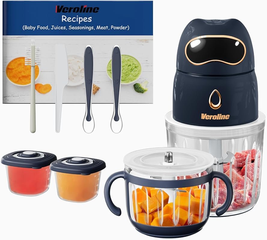 HEYVALUE 13-in-1 Baby Food Processor Set with Glass Bowls & Storage, f