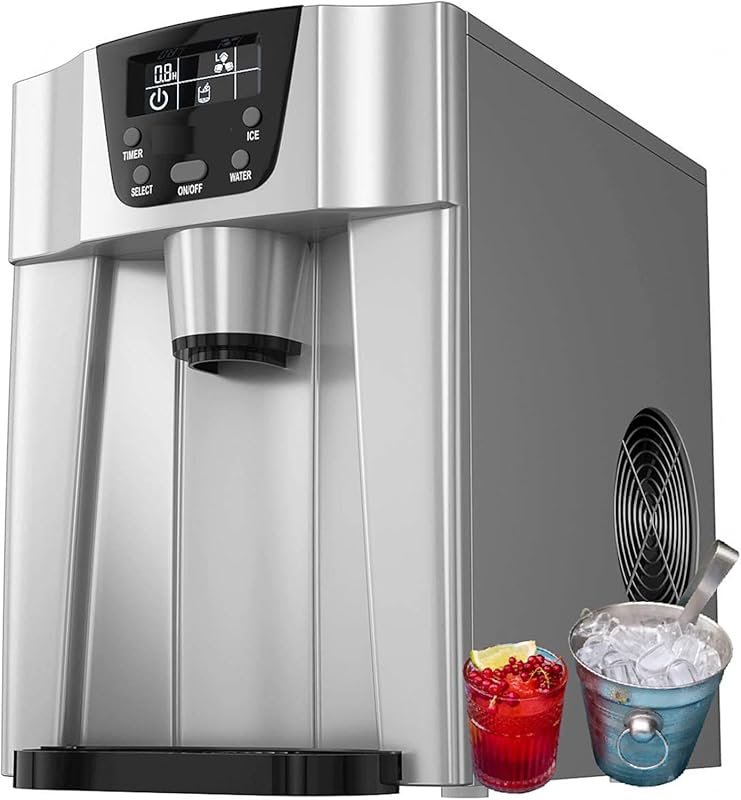 2-in-1 Ice Maker with Water Dispenser & LED Display, 9 Cubes in 6–12 M