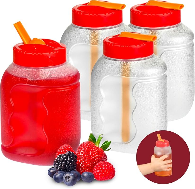 Tribello 4-Pack Kids Water Bottles, 8 oz Straw Lids, BPA-Free Leak-Pro
