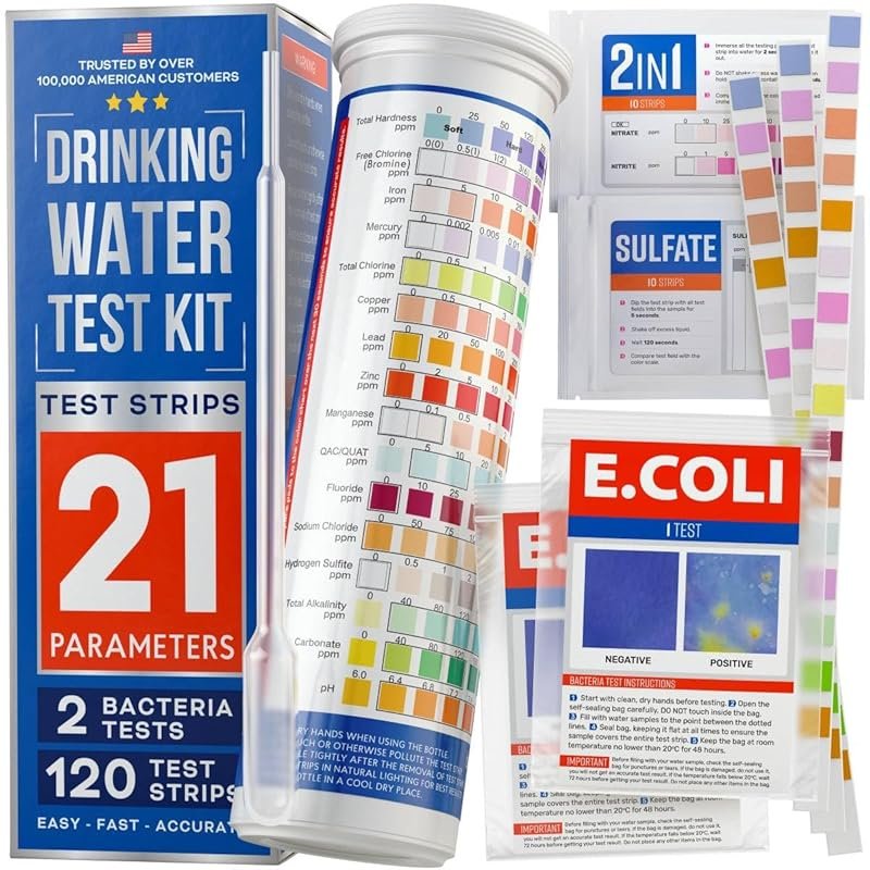 20-in-1 Drinking Water Testing Kit – Test Hardness, Lead, Iron, Chlori