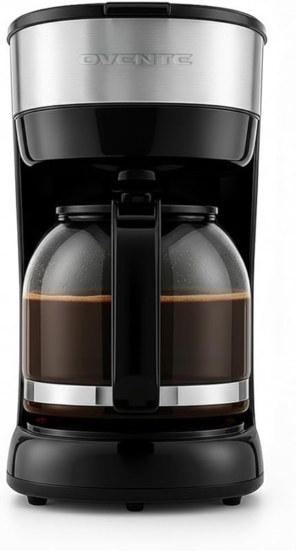 OVENTE 12-Cup Drip Coffee Maker with Borosilicate Glass Carafe & One-T