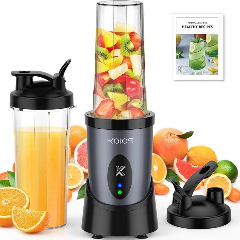 KOIOS 900W Personal Blender with 2x22oz Portable Cups for Smoothies, J