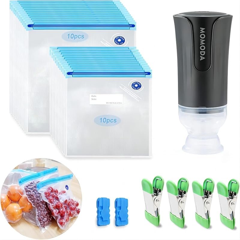 MOMODA Sous Vide Cooking Bags – Set of 20, BPA-Free Reusable Vacuum Se