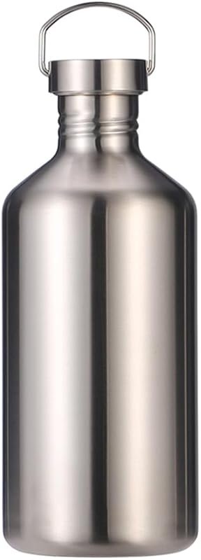 Stainless Steel Single Wall Wide Mouth Water Bottle with Handle, Leak 