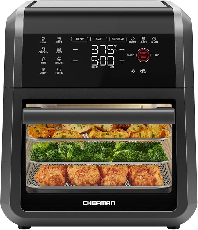 Chefman 12-Quart 5-in-1 Air Fryer Oven with Digital Timer, Touchscreen