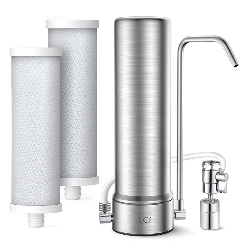 LCF Countertop Water Filter with Silver Ions, 6-Stage, Reduces Heavy M