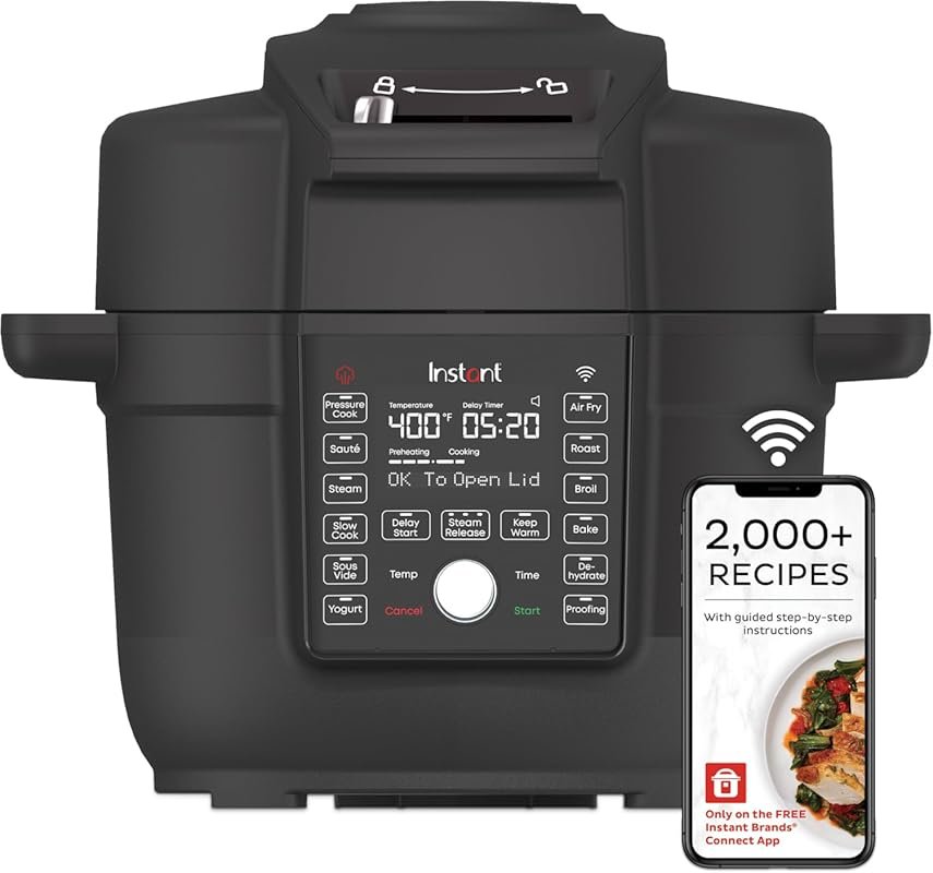Instant Pot 6.5 Quart Duo Crisp Ultimate Lid WIFI 13-in-1 Air Fryer & 