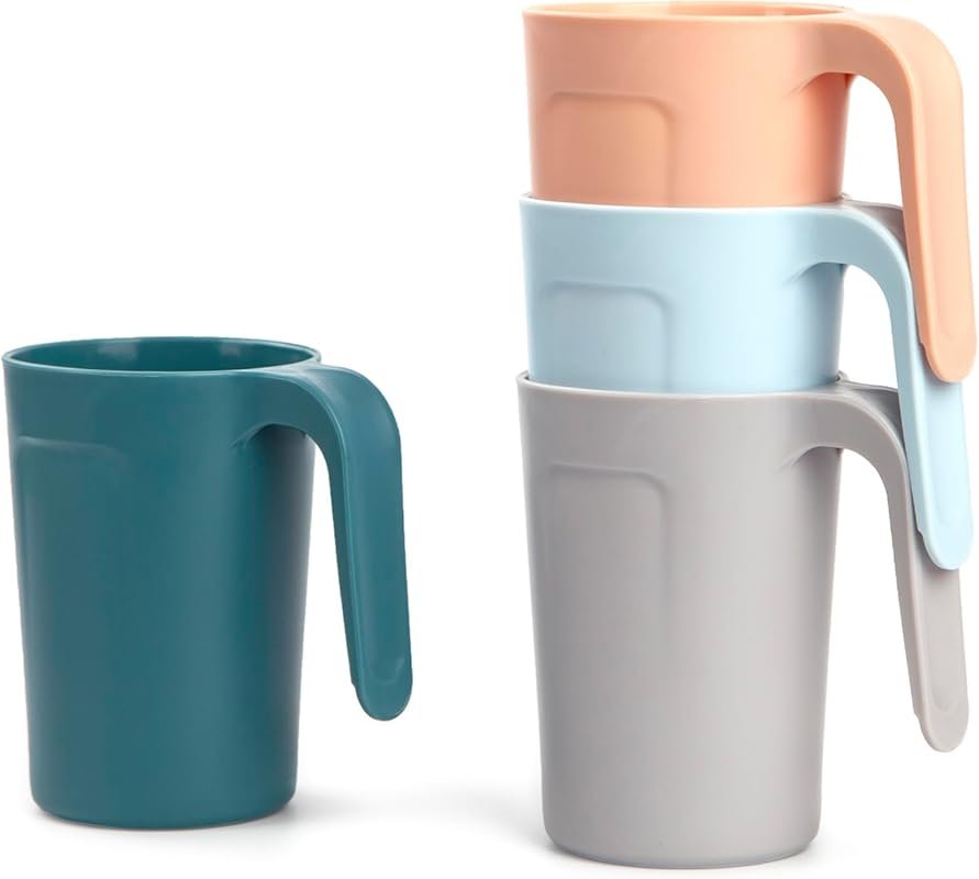 Zoeynex 12 oz Unbreakable Reusable Coffee Mugs with Handles – BPA Free