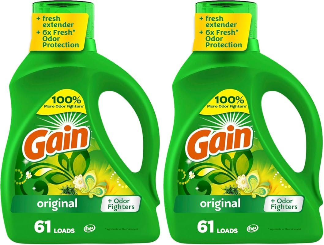 Gain Original Scent Liquid Laundry Detergent, 61 Loads, HE Compatible,