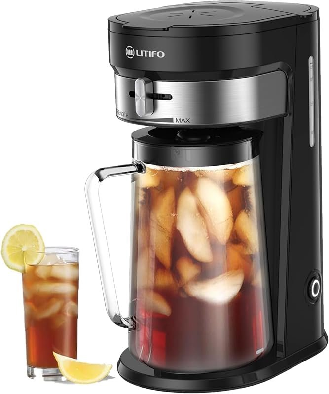 LITIFO Iced Tea Maker with 2.5-Quart Pitcher, Sliding Strength Selecto
