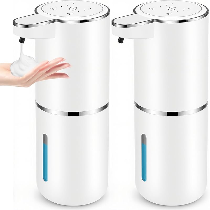 2 Pack Automatic Foaming Soap Dispensers – 12.8oz USB Rechargeable, To