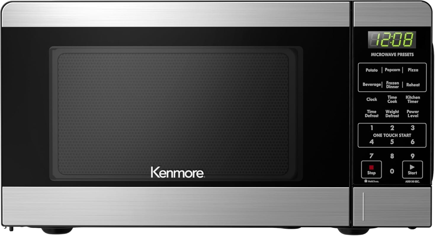 Kenmore .9 CuFt Countertop Microwave with 900W, 6 Auto-Preset Menus, C