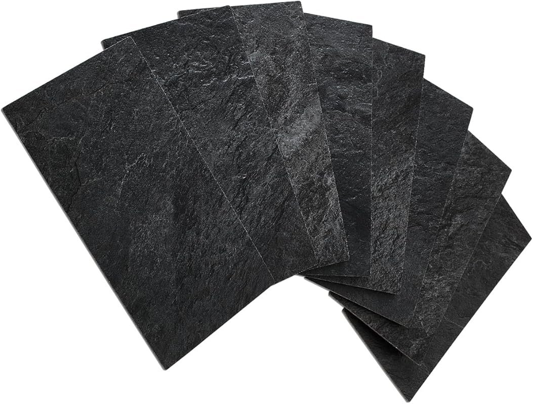 AULIGET 100-Piece Black Slate Peel & Stick Backsplash, 3