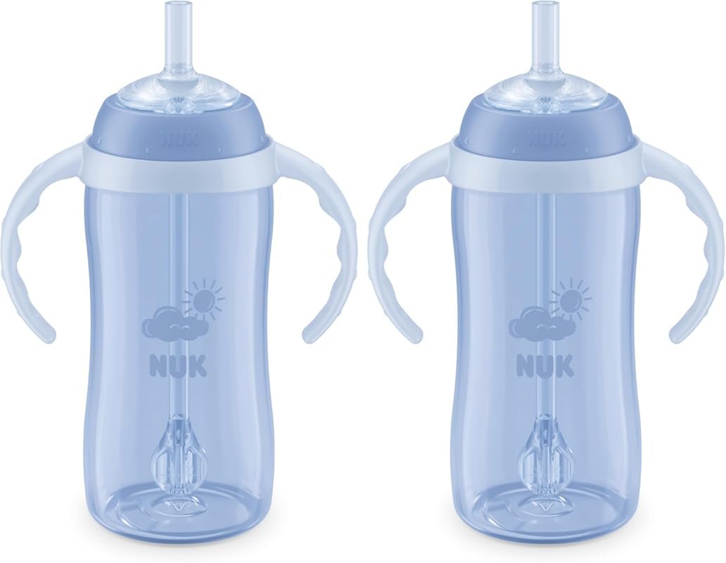 NUK Learner 10oz Soft Straw Cup for Toddlers, Ages 8m+, Easy Drinking,