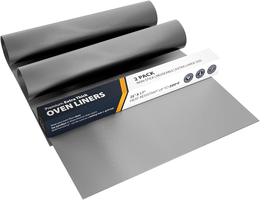 2 Pack Large Oven Mats – Silver, Non-Stick, BPA & PFOA Free, For Elect