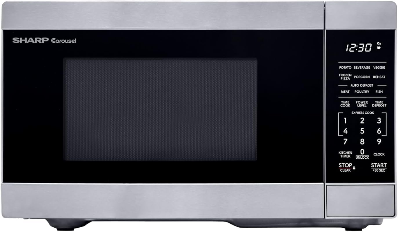 SHARP 900W Countertop Microwave with Compact 10.6