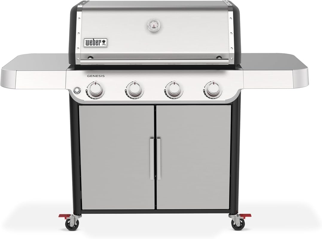 Weber Genesis S-415 Liquid Propane Gas Grill with 4 Burners, Stainless