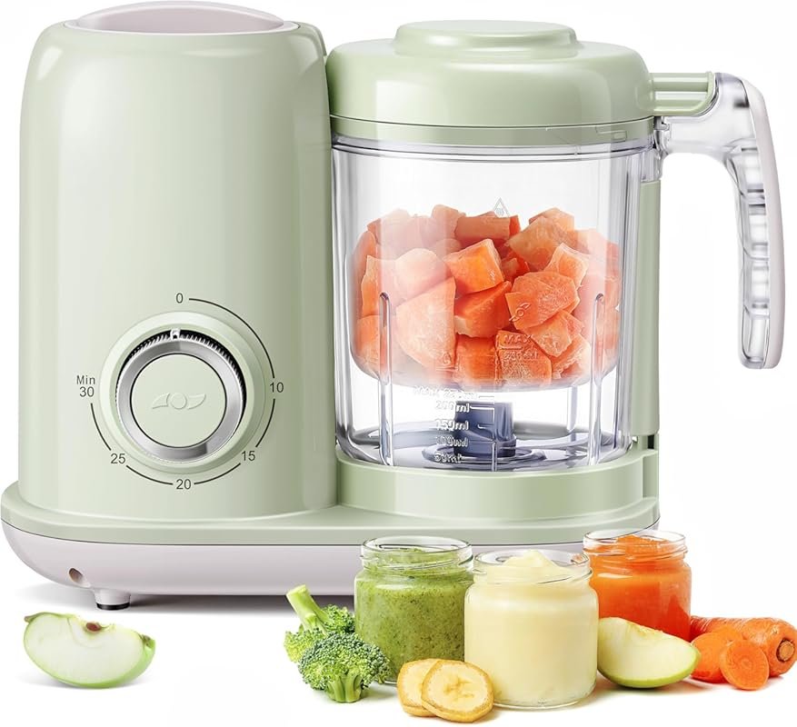 AMZBABYCHEF 4-in-1 Baby Food Processor & Steamer, Dishwasher Safe Pure