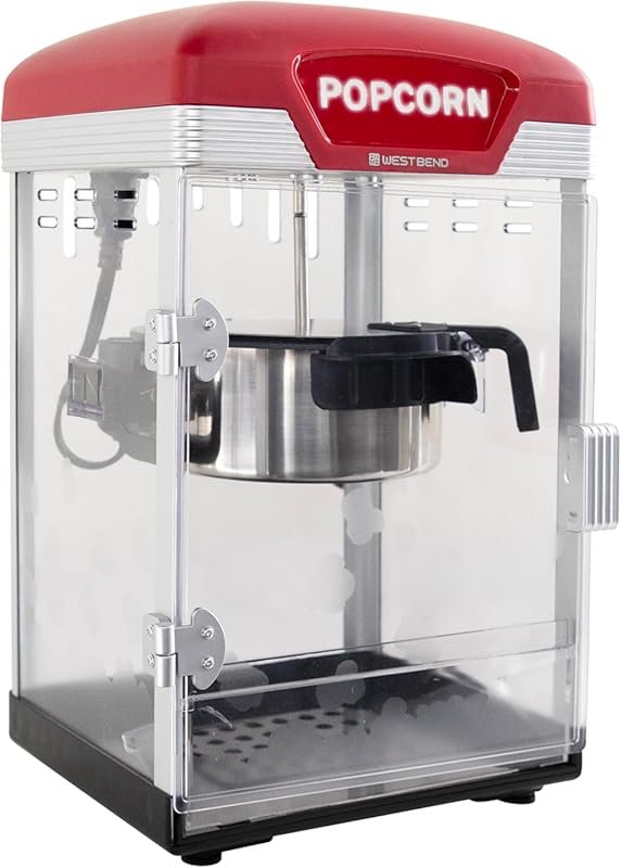 West Bend Stir Crazy Theater Popcorn Popper with Nonstick Kettle and S
