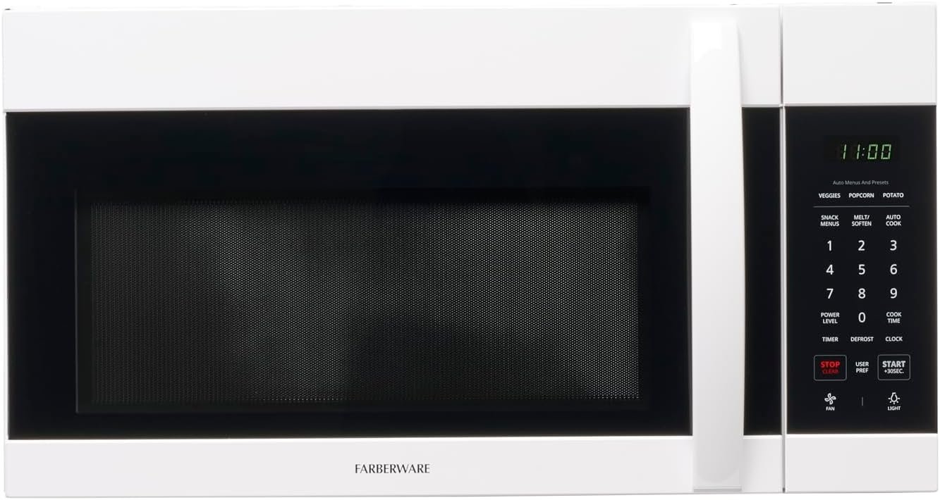Farberware 1.7 Cu.Ft Over-the-Range Microwave – 1000W, Auto Cook, Defr