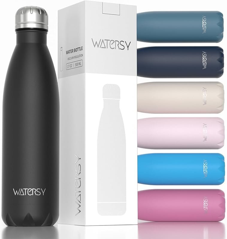 WATERSY 17oz Insulated Stainless Steel Water Bottle, Keeps Cold & Hot, BPA-Free for Kids & Gym