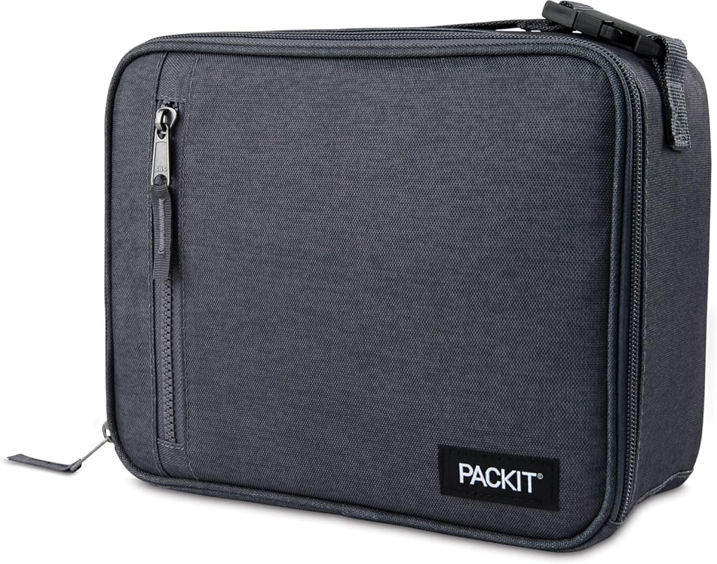 PackIt Freezable Classic Lunch Box, City Charcoal, Eco-Friendly & Coll