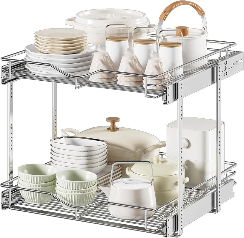 DINDON 2-Tier Wire Basket Pull Out Drawer for Kitchen Cabinets – Pot a