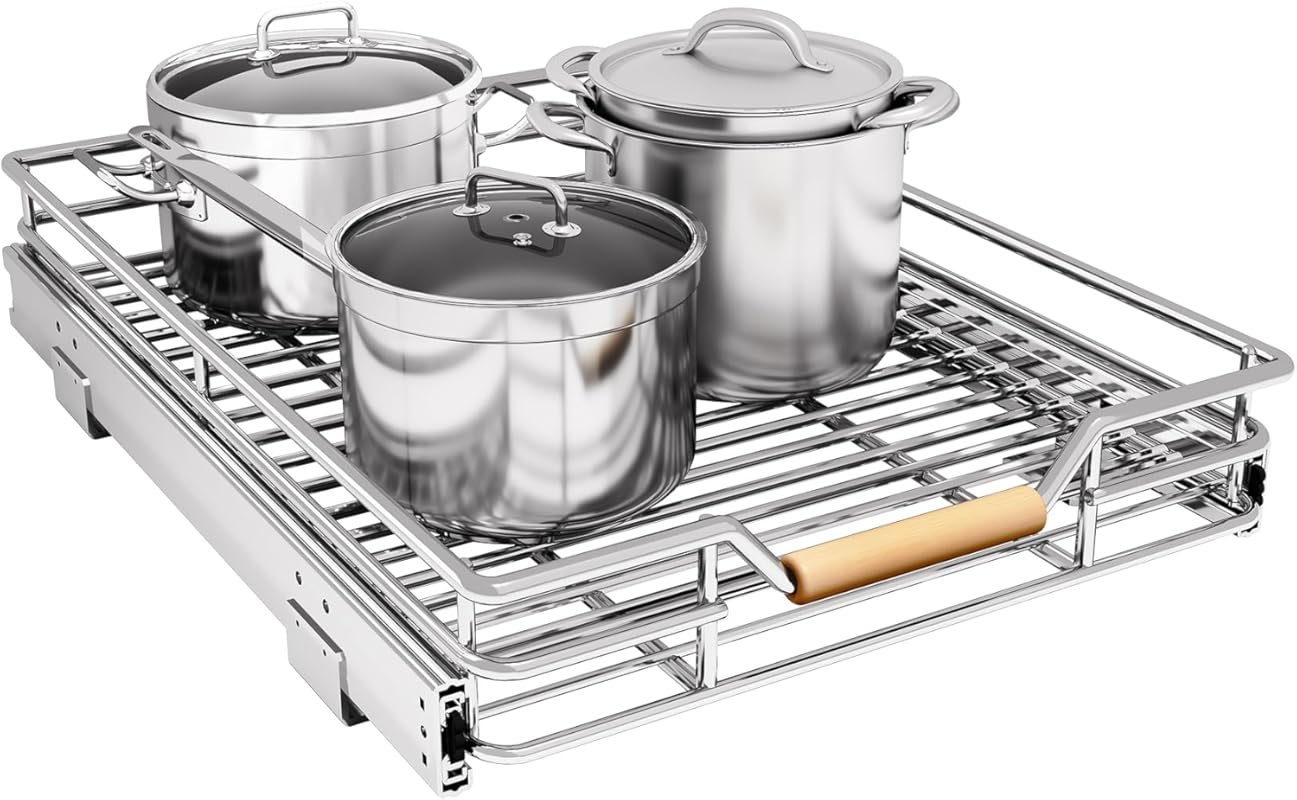 Heavy Duty Full-Extension Pull Out Cabinet Organizer for Pots and Pans
