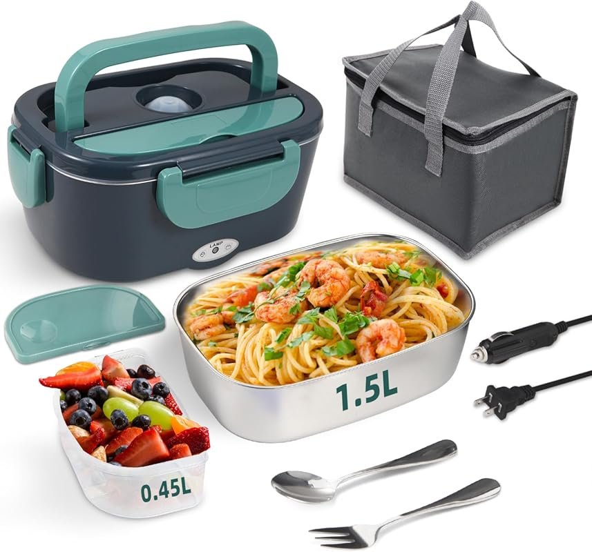 SOHIDA 80W Electric Lunch Box Heater – 304 Stainless Steel Portable Wa