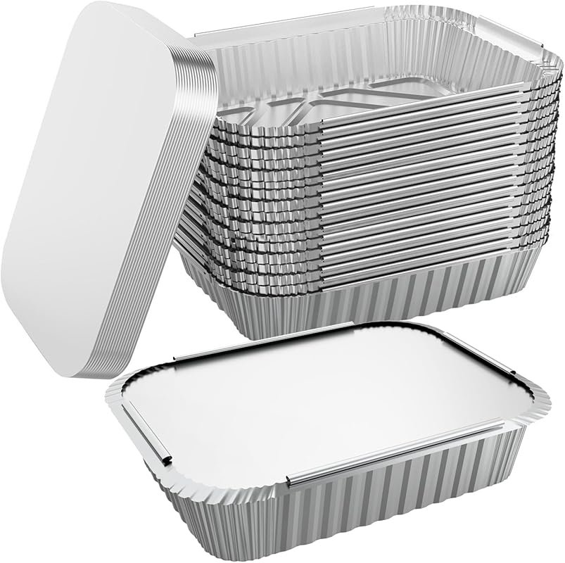 WANBAO 50 Pack 2.25LB Aluminum Foil Pans with Lids – Heavy Duty, Perfe