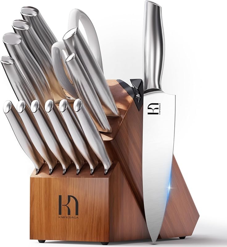 KnifeSaga 14-Piece Premium Japanese High Carbon Steel Knife Set with A