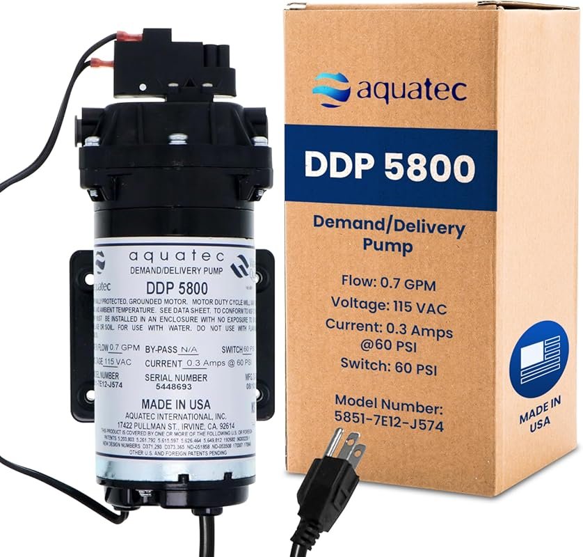 Aquatec DDP 5800 RO Delivery Demand Pump – 0.7 GPM, 3/8-Inch Quick Con