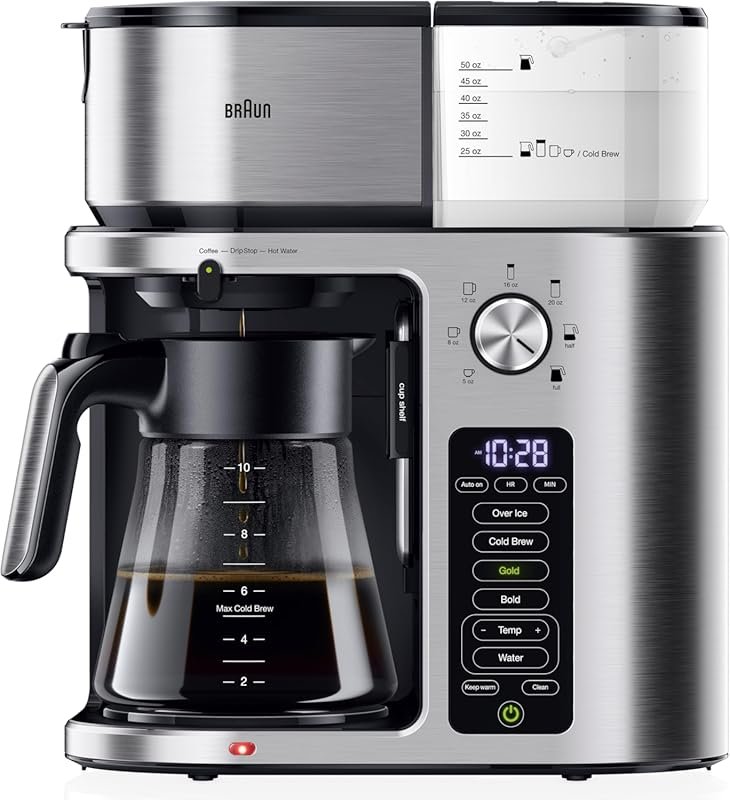 Braun MultiServe Plus 10-Cup Drip Coffee Maker with Hot & Cold Brewing
