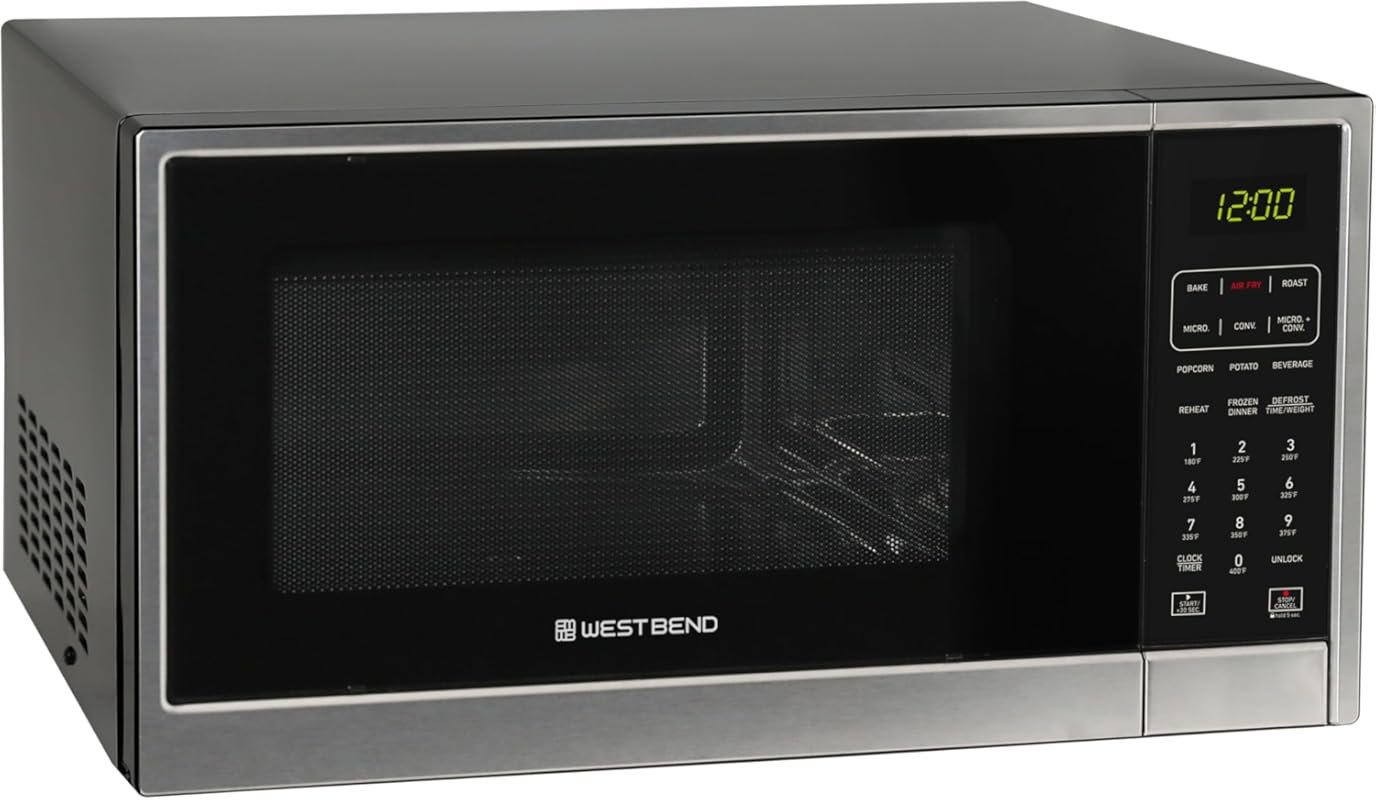 West Bend 3-in-1 Microwave Air Fryer Convection Oven, 1000W, 12 Preset