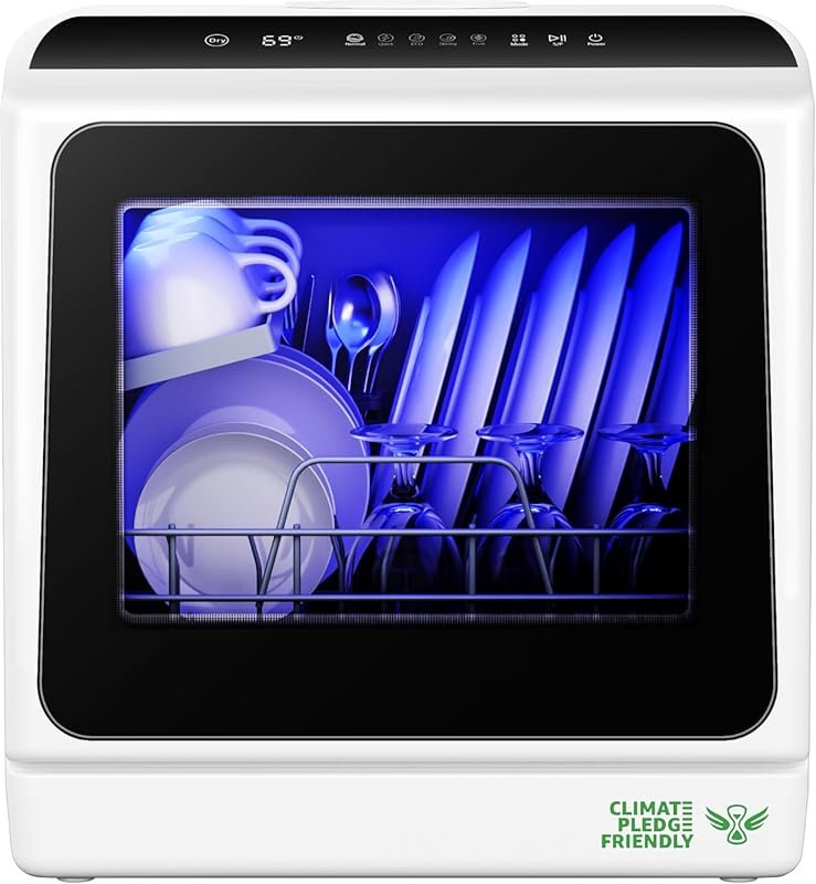 6-Program Portable Dishwasher with 5L Tank & Multiple Modes