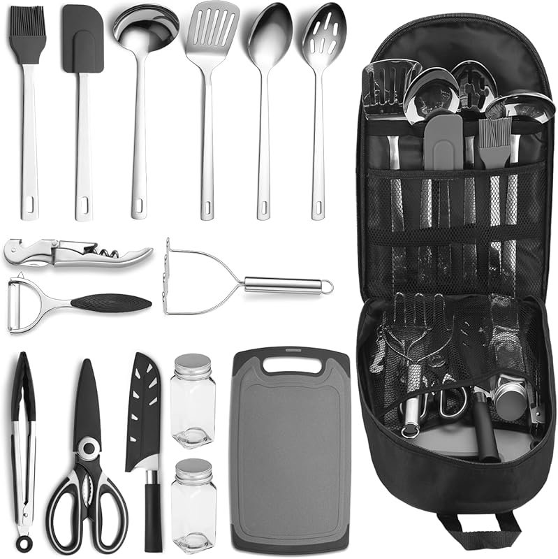 Camping Essentials Cooking Utensils Set for RV, Backpacking & Picnic G