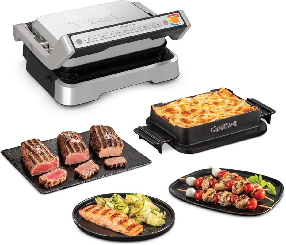 T-Fal OptiGrill 4in1 Electric Grill with 9 Auto Modes & Dishwasher Saf