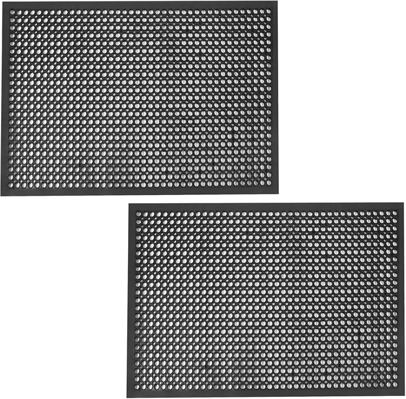 Anti-Fatigue Rubber Door Mat, Non-Slip Drainage Mats for Kitchen, Gara